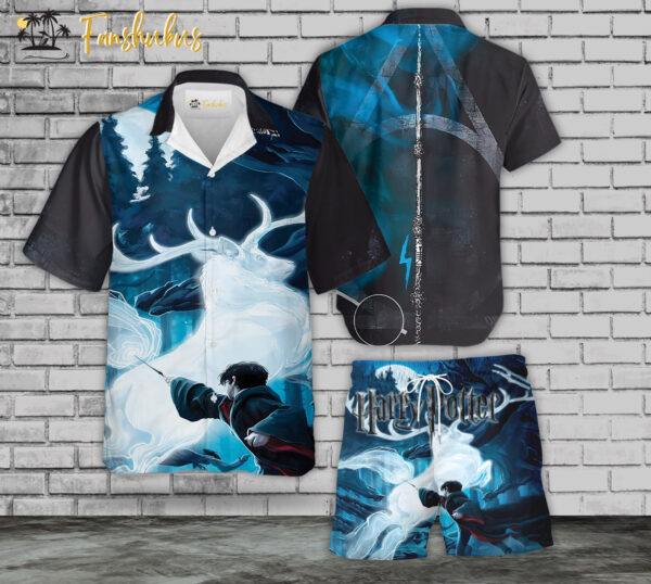 Harry Potter Hawaiian Shirt Set | Harry Potter Hawaiian Style | Unisex Hawaiian Set | Movie Hawaiian Style
