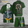 Slytherin House Hawaiian Shirt Set | Harry Potter Hawaiian Style | Unisex Hawaiian Set |Hogwarts Movie Hawaiian Style