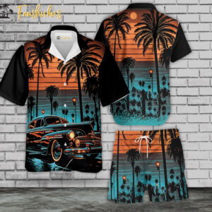 Tropical Bently Hawaiian Shirt Set | Bently Hawaiian Style | Unisex Hawaiian Set | Car Hawaiian Style