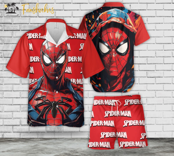 Spiderman Hawaiian Shirt Set | Avengers Hawaiian Style | Unisex Hawaiian Set | Movie Hawaiian Style
