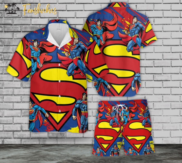 Superman Hawaiian Shirt Set | Avengers Hawaiian Style | Unisex Hawaiian Set | Movie Hawaiian Style