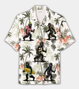 Bigfoot Aloha Shirt Bigfoot On Vacation Hawaiian Shirt