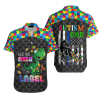 Autism Hawaii Shirt See The Able Not The Lable Dinosaur Aloha Shirt Gray Unisex