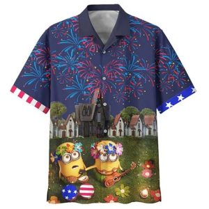 Minions Hawaiian Shirt Minion Independence Day Fireworks Hawaii Shirt Amazing Minions Aloha Shirt 2023