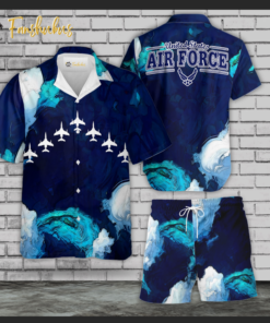 Air Force US Shirt Set | U.S Air Force Hawaiian Style | Unisex Hawaiian Set | Hawaiian Style