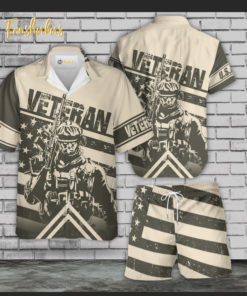 Veteran Hawaiian Shirt Set | U.S.Army Hawaiian Style | Unisex Hawaiian Set | Hawaiian Style