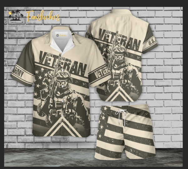Veteran Hawaiian Shirt Set | U.S.Army Hawaiian Style | Unisex Hawaiian Set | Hawaiian Style