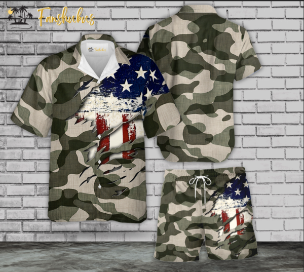 Veteran Hawaiian Shirt Set | U.S.Army Hawaiian Style | Unisex Hawaiian Set | Hawaiian Style