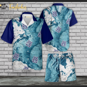 US Navy Shirt Set | U.S Navy Hawaiian Style | Unisex Hawaiian Set | Hawaiian Style