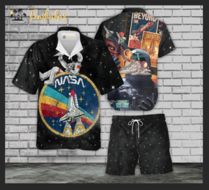 Vintage NASA Shirt Set | Space Hawaiian Style | Unisex Hawaiian Set | Hawaiian Style