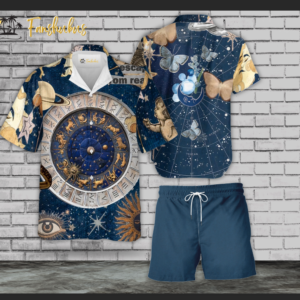 Astrology Shirt Set | Space Hawaiian Style | Unisex Hawaiian Set | Hawaiian Style