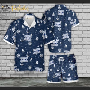 Coast Guard Shirt Set | U.S Guard Hawaiian Style | Unisex Hawaiian Set | Hawaiian Style