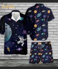 Galaxy Shirt Set | Space Hawaiian Style | Unisex Hawaiian Set | Hawaiian Style