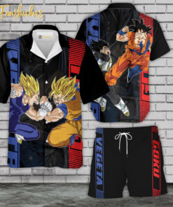 Vegeta and Goku Hawaiian Shirt Set | Anime Hawaiian Style | Unisex Hawaiian Set | Dragon Ball Anime Hawaiian Style