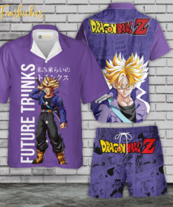 Trunks Hawaiian Shirt Set | Anime Hawaiian Style | Unisex Hawaiian Set | Dragon Ball Anime Hawaiian Style