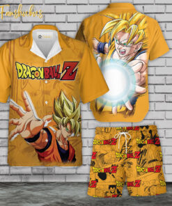 Son Goku Hawaiian Shirt Set | Anime Hawaiian Style | Unisex Hawaiian Set | Dragon Ball Z Anime Hawaiian Style