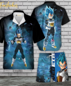 Vegeta Hawaiian Shirt Set | Anime Hawaiian Style | Unisex Hawaiian Set | Dragon Ball Anime Hawaiian Style