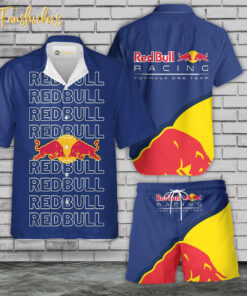 Red Bull Hawaiian Shirt Set | Formula 1 Hawaiian Style | Unisex Hawaiian Set | Racing Hawaiian Style