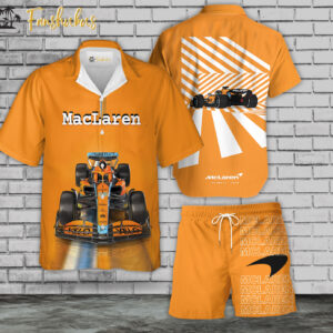 McLaren Hawaiian Shirt Set | Formula 1 Hawaiian Style | Unisex Hawaiian Set | Racing Hawaiian Style