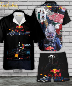 Red Bull Hawaiian Shirt Set | Formula 1 Hawaiian Style | Unisex Hawaiian Set | Racing Hawaiian Style