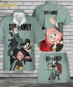 Spy Family Hawaiian Shirt Set | Japanese Anime Hawaiian Style | Unisex Hawaiian Set | Spy Family Hawaiian Style