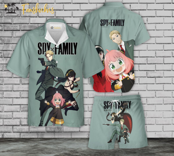 Spy Family Hawaiian Shirt Set | Japanese Anime Hawaiian Style | Unisex Hawaiian Set | Spy Family Hawaiian Style