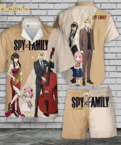 Spy Family Hawaiian Shirt Set | Japanese Anime Hawaiian Style | Unisex Hawaiian Set | Spy Family Hawaiian Style