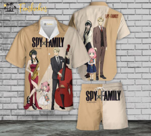 Spy Family Hawaiian Shirt Set | Japanese Anime Hawaiian Style | Unisex Hawaiian Set | Spy Family Hawaiian Style