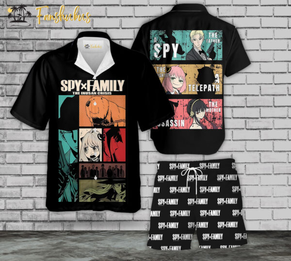 Spy Family Hawaiian Shirt Set | Japanese Anime Hawaiian Style | Unisex Hawaiian Set | Spy Family Hawaiian Style