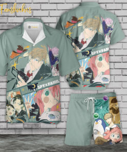 Spy Family Hawaiian Shirt Set | Japanese Anime Hawaiian Style | Unisex Hawaiian Set | Spy Family Hawaiian Style