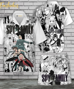 Spy Family Hawaiian Shirt Set | Japanese Anime Hawaiian Style | Unisex Hawaiian Set | Spy Family Hawaiian Style