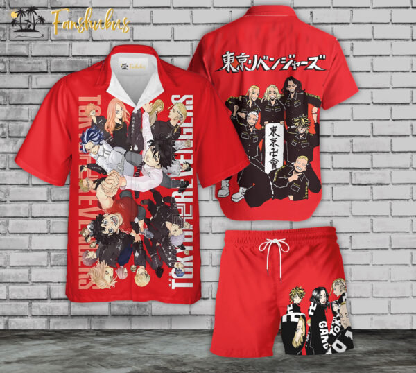 Tokyo Revengers Hawaiian Shirt Set | Anime Hawaiian Style | Unisex Hawaiian Set | Tokyo Revengers Anime Hawaiian Style