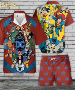 DC Universe Hawaiian Shirt Set | DC Movies Hawaiian | Unisex Hawaiian Set | DC Comics Hawaiian Style