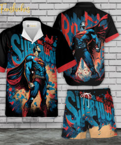 Superman Hawaiian Shirt Set | DC Universe Hawaiian | Unisex Hawaiian Set | DC Comics Hawaiian Style