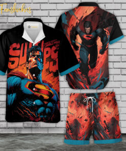 Superman Hawaiian Shirt Set | DC Universe Hawaiian | Unisex Hawaiian Set | DC Comics Hawaiian Style