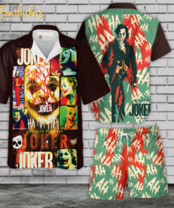 Joker Hawaiian Shirt Set | DC Universe Hawaiian | Unisex Hawaiian Set | DC Comics Hawaiian Style