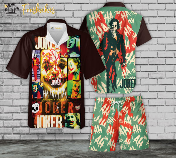 Joker Hawaiian Shirt Set | DC Universe Hawaiian | Unisex Hawaiian Set | DC Comics Hawaiian Style