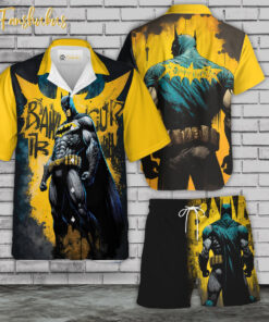 Batman Hawaiian Shirt Set | DC Universe Hawaiian | Unisex Hawaiian Set | DC Comics Hawaiian Style