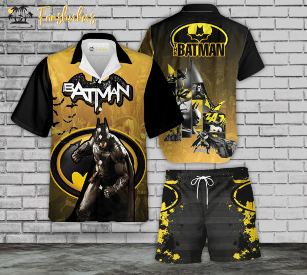 Batman Hawaiian Shirt Set | DC Universe Hawaiian | Unisex Hawaiian Set | DC Comics Hawaiian Style