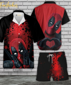 Deadpool Hawaiian Shirt Set | DC Universe Hawaiian | Unisex Hawaiian Set | DC Comics Hawaiian Style