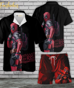 Deadpool Hawaiian Shirt Set | DC Universe Hawaiian | Unisex Hawaiian Set | DC Comics Hawaiian Style