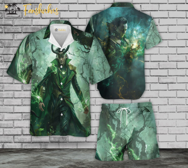 Loki Hawaiian Shirt Set | Marvel Comics Universe Hawaiian | Unisex Hawaiian Set | Marvel Loki Hawaiian Style