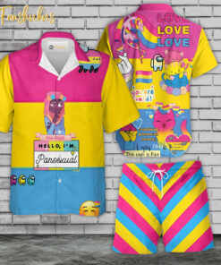 Pride Day Hawaiian Shirt Set | LGBT Support Hawaiian Shirt | Unisex Hawaiian Set | Rainbow Hawaiian Style