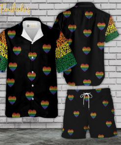 LGBT Hawaiian Shirt Set | LGBT Support Hawaiian Shirt | Unisex Hawaiian Set | Pride Day Hawaiian Style