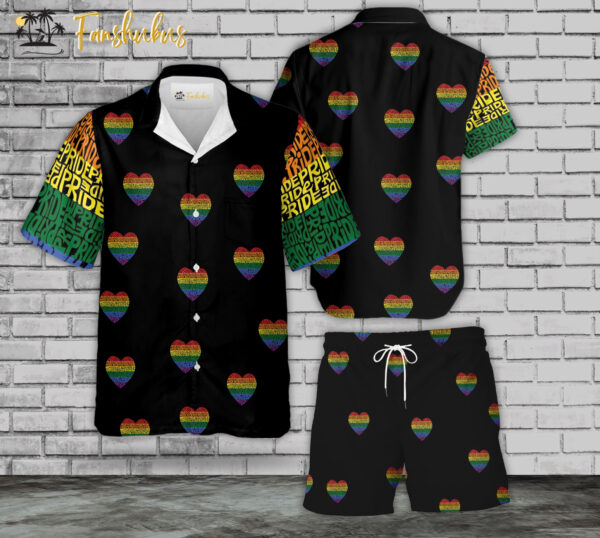 LGBT Hawaiian Shirt Set | LGBT Support Hawaiian Shirt | Unisex Hawaiian Set | Pride Day Hawaiian Style