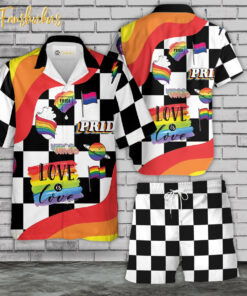 LGBT Hawaiian Shirt Set | LGBT Support Hawaiian Shirt | Unisex Hawaiian Set | Pride Day Hawaiian Style