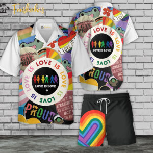 LGBT Hawaiian Shirt Set | LGBT Support Hawaiian Shirt | Unisex Hawaiian Set | Pride Day Hawaiian Style