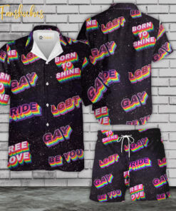 LGBT Hawaiian Shirt Set | LGBT Support Hawaiian Shirt | Unisex Hawaiian Set | Pride Day Hawaiian Style