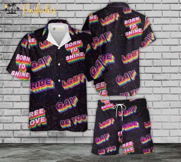 LGBT Hawaiian Shirt Set | LGBT Support Hawaiian Shirt | Unisex Hawaiian Set | Pride Day Hawaiian Style