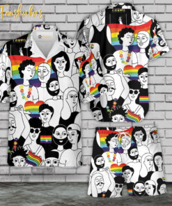 LGBT Hawaiian Shirt Set | LGBT Support Hawaiian Shirt | Unisex Hawaiian Set | Pride Day Hawaiian Style